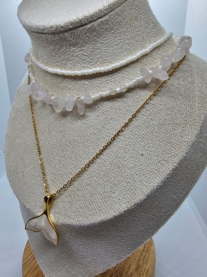 Halsketten Trio mit Gold-Creolen