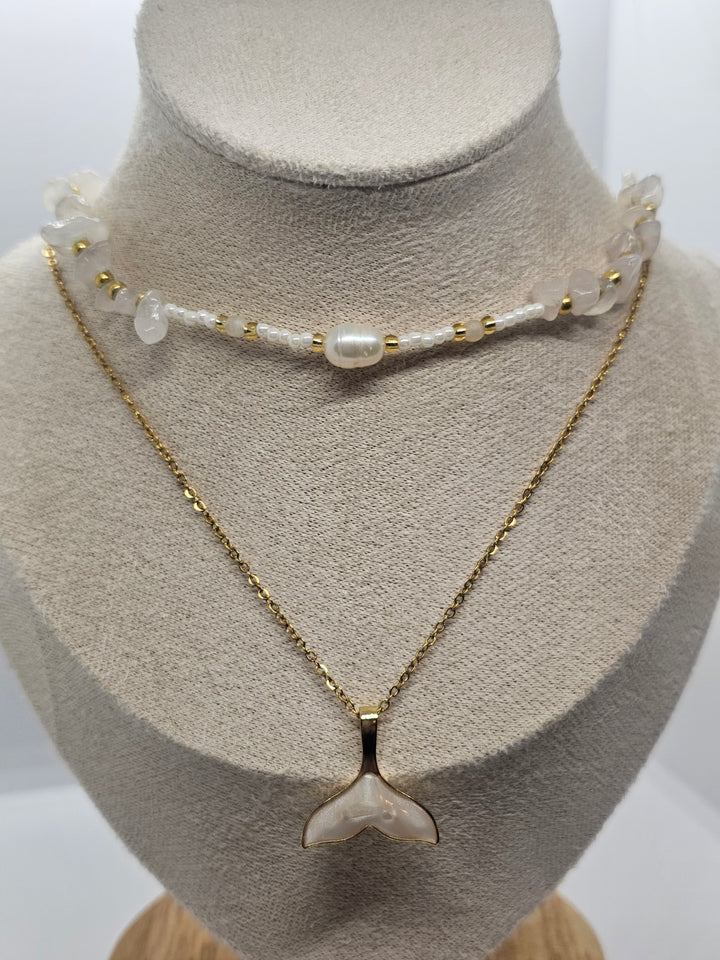 Halsketten Duo mit Gold-Creolen