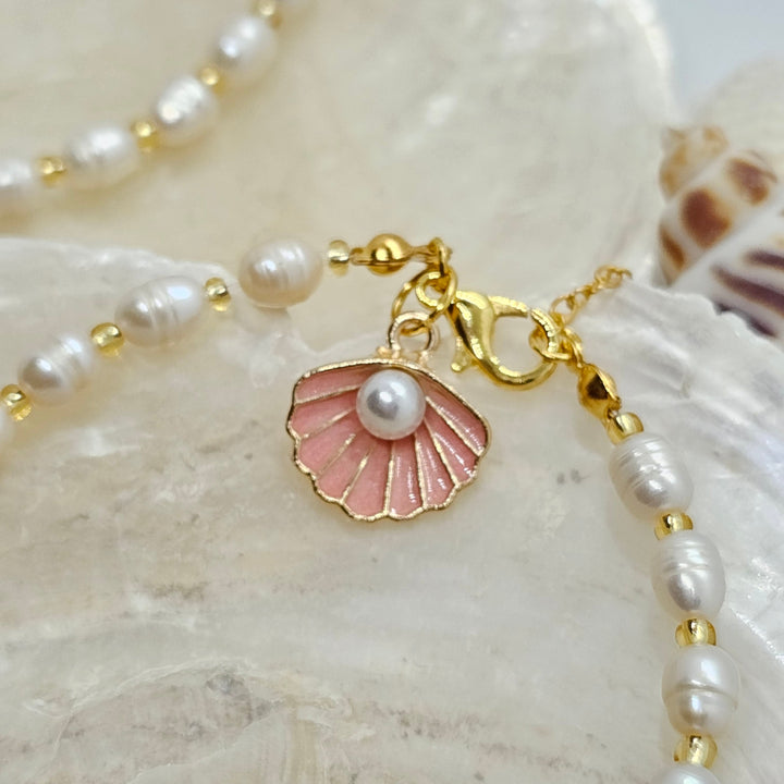 Armband Perlen mit Muschel Anhänger