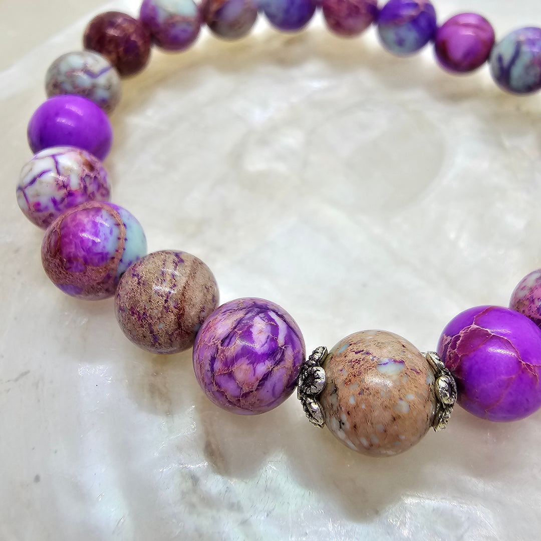 Armband aus Natur Edel- und Heilsteine "Imperial" beiger Akzentstein - UNISEX