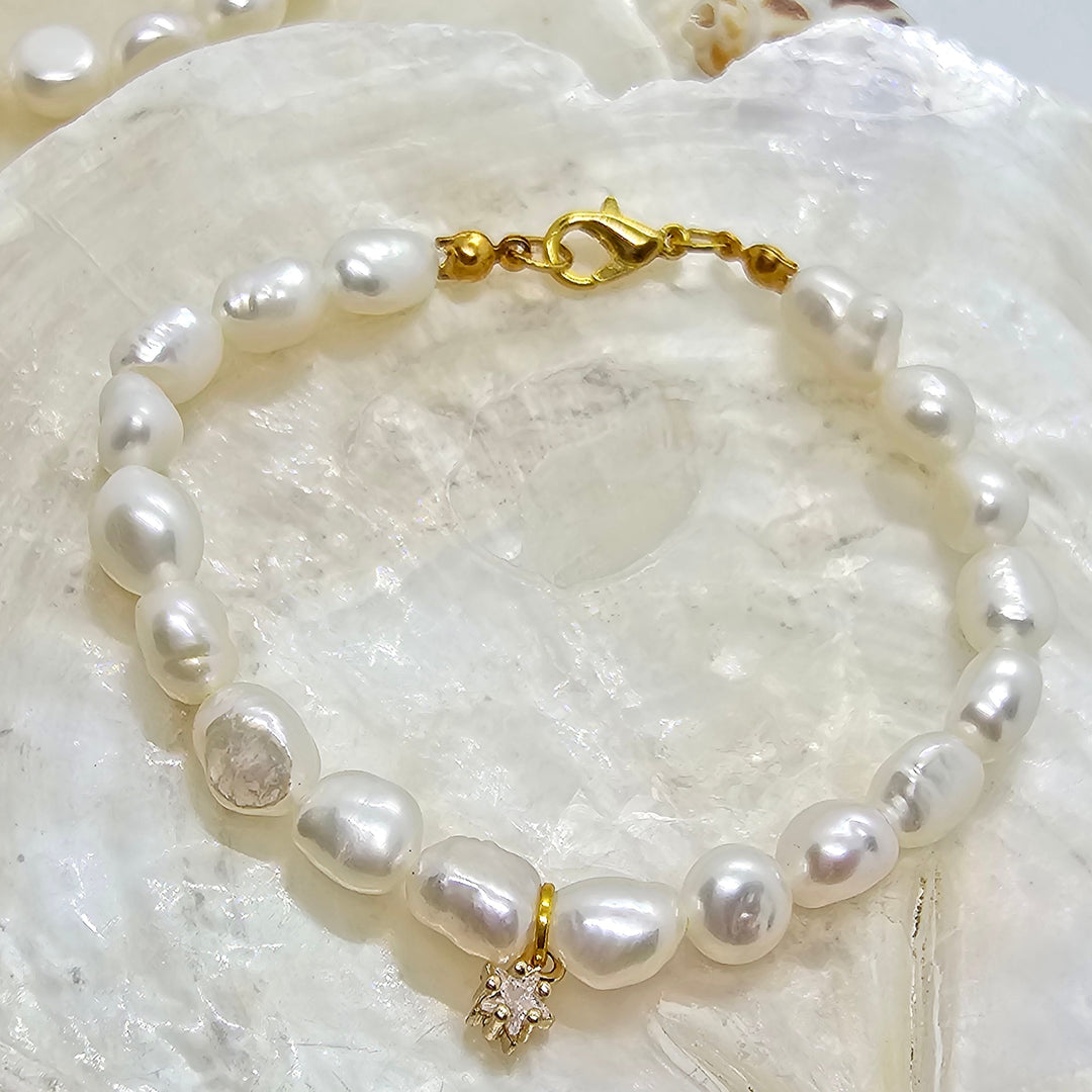 Armband aus Zuchtperlen "Polarstern"