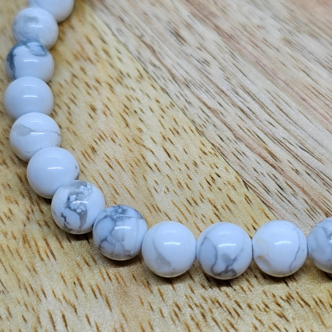 Armband aus Natur Edel- und Heilsteine "White Owl" - UNISEX