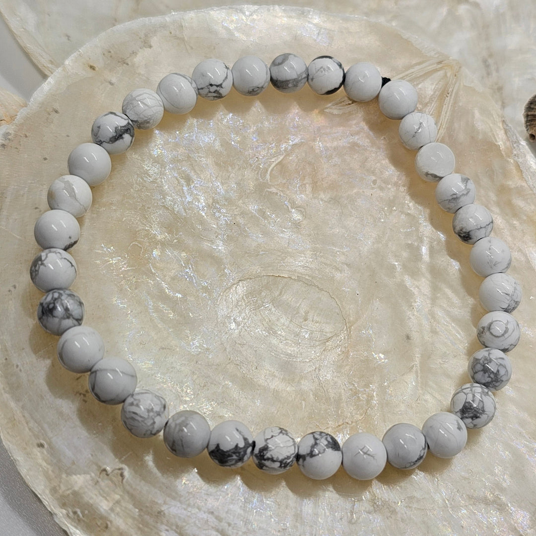 Armband aus Natur Edel- und Heilsteine "White Owl" - UNISEX