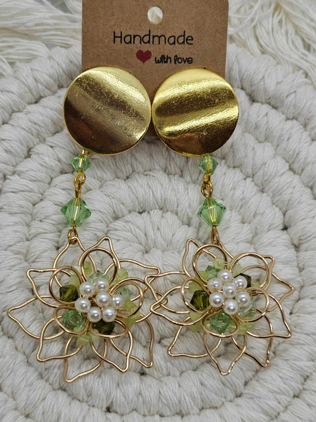 Ohrringe "Lotusblüte mit Swarovski Perlen"