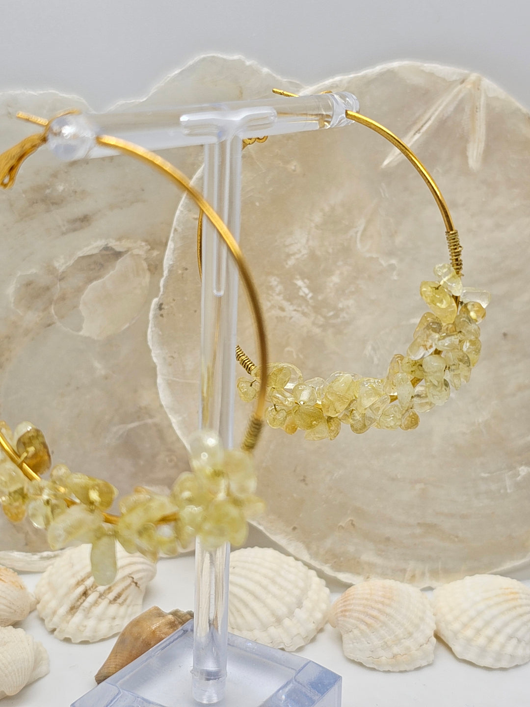 Ohrringe "Gelbe Natur Edelsteine"