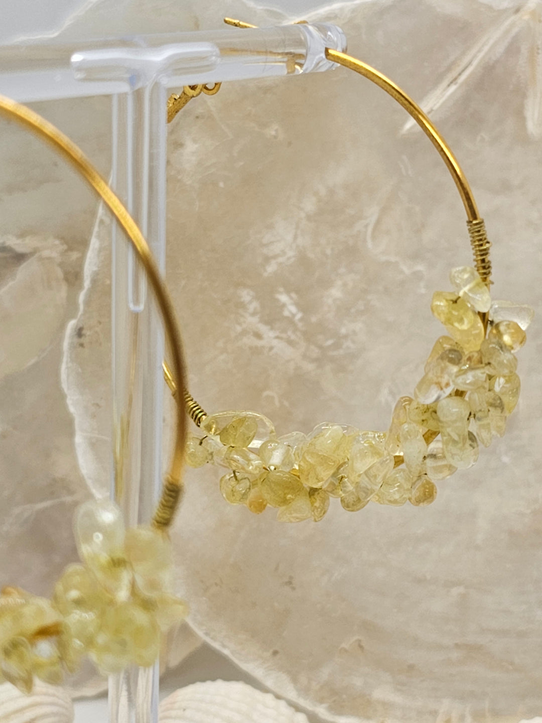 Ohrringe "Gelbe Natur Edelsteine"