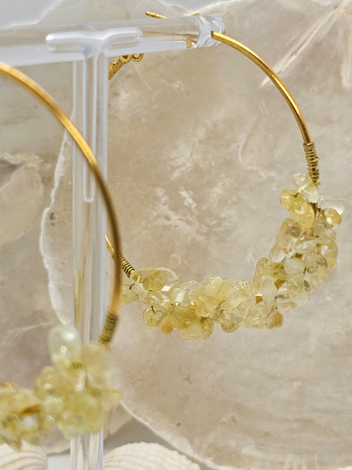 Ohrringe "Gelbe Natur Edelsteine"