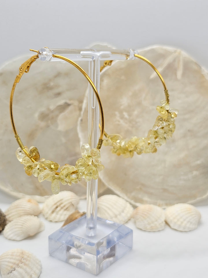 Ohrringe "Gelbe Natur Edelsteine"