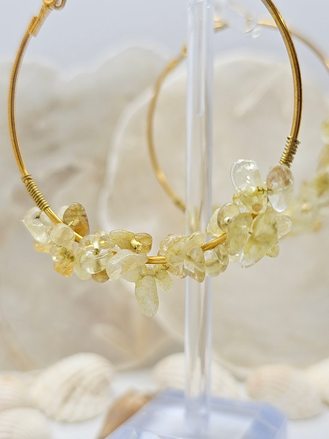 Ohrringe "Gelbe Natur Edelsteine"