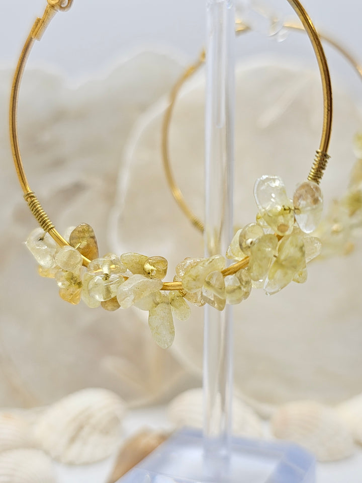 Ohrringe "Gelbe Natur Edelsteine"