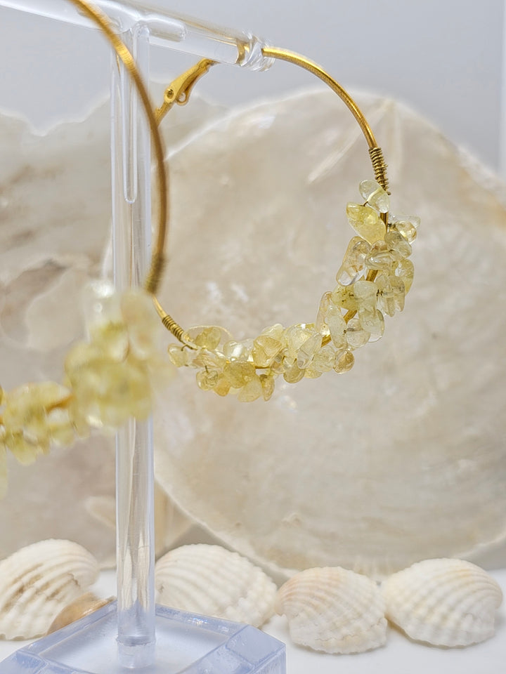 Ohrringe "Gelbe Natur Edelsteine"