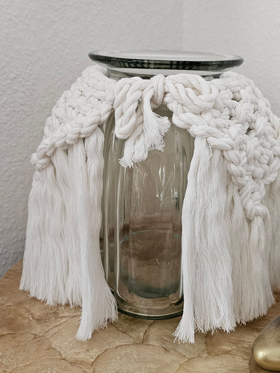 Grosse Makramee-Vase