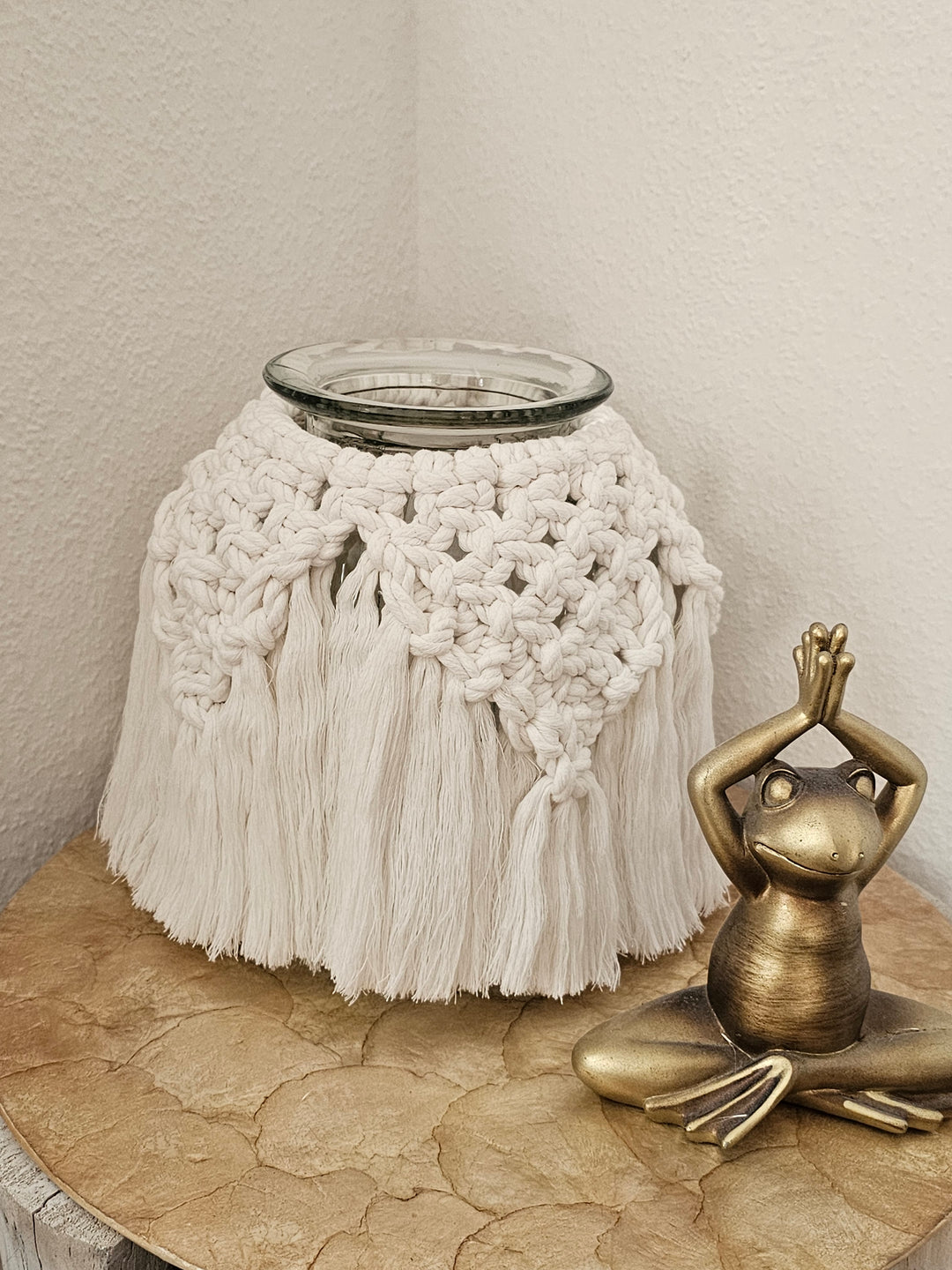 Grosse Makramee-Vase
