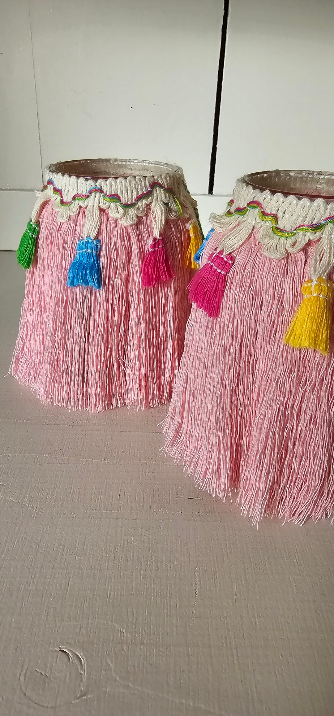 Upcycling-Makramee-Gläser im mexikanischen Stil – Zweier-Set