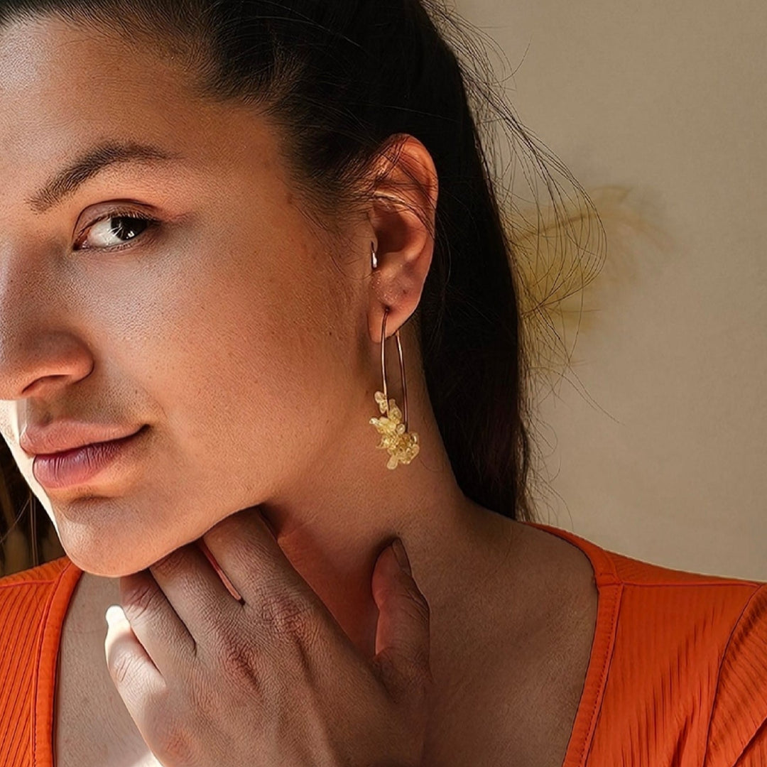 Ohrringe "Gelbe Natur Edelsteine"