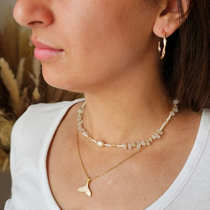 Halsketten Duo mit Gold-Creolen