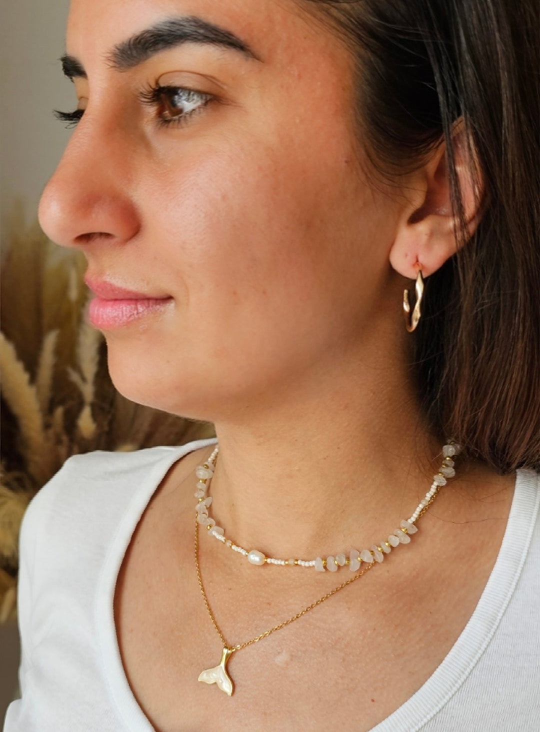 Halsketten Duo mit Gold-Creolen