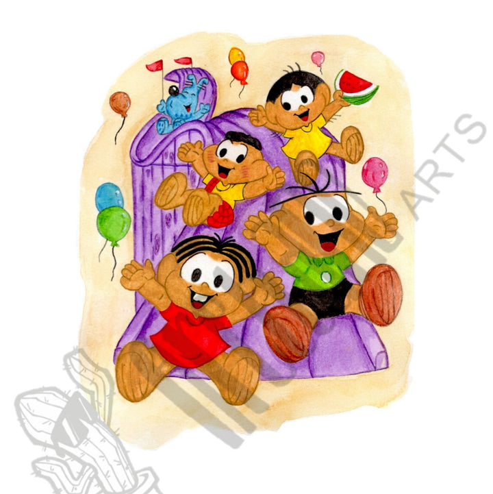 AQUARELLE PRINT "Turma da Monica"