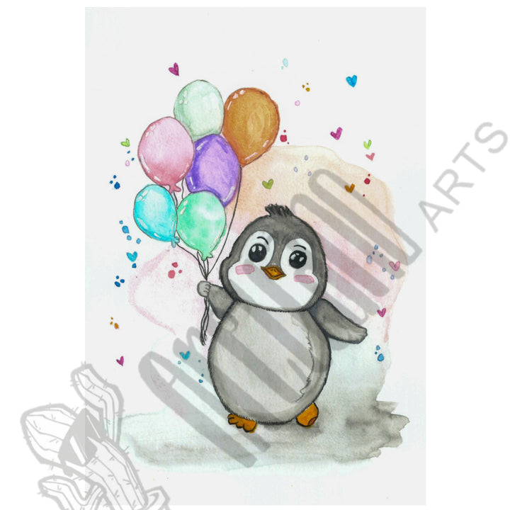 AQUARELLE PRINT "Carl der Pinguin"